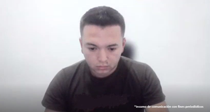 Fue enviado a prisión de manera preventiva y temporal Brian Steven Urrea Galindo, por su presunta relación con el hallazgo de un camión cargado con más de 230 kilos de anfo (explosivo de alto poder). No ha sido declarado culpable por lo que conserva la presunción de inocencia. Foto: Fiscalía.