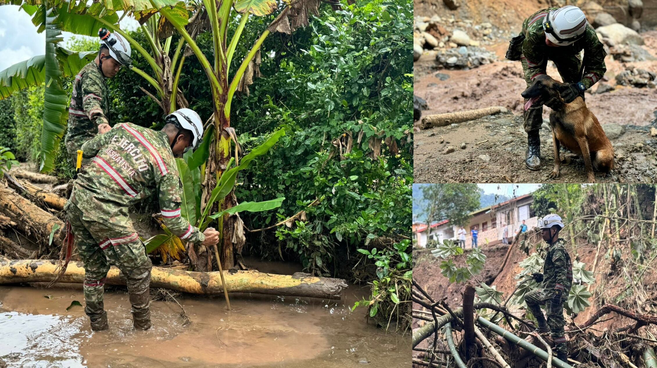 Ejército ayuda en avalancha en Venecia, Antioquia.