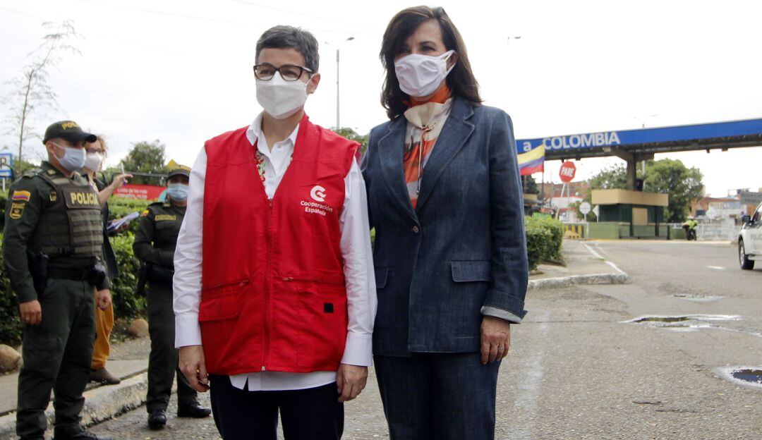 Las cancilleres de España y de Colombia