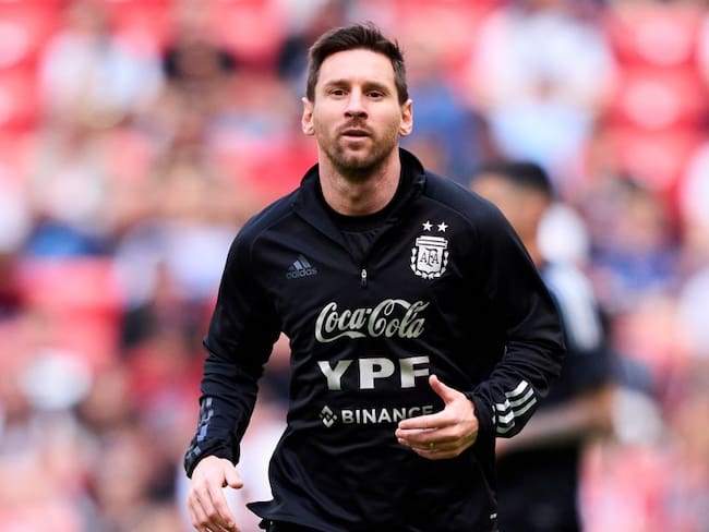 Lionel Messi en entrenamiento con la Selección Argentina