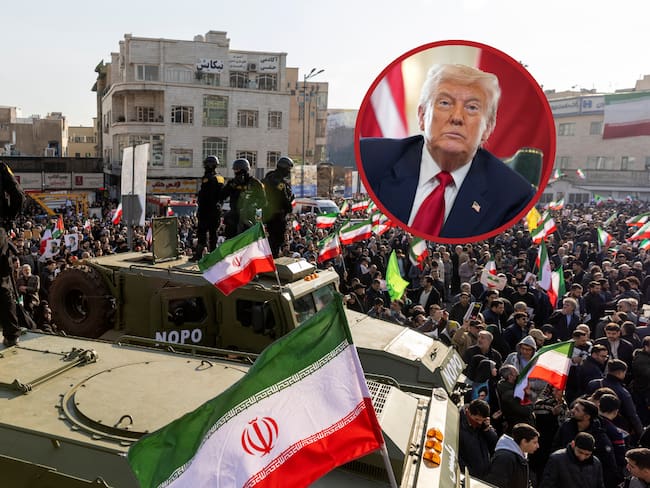 Protestas en Irán. Foto: Stringer.Donald Trump. Foto:Christopher Furlong