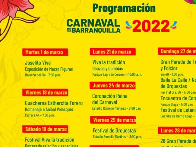 Programación del Carnaval