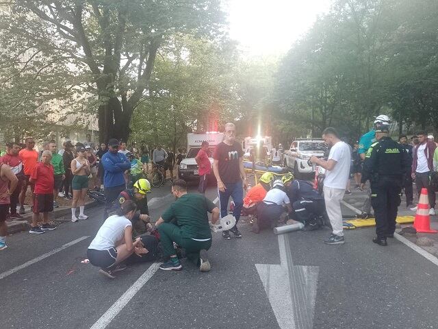 Accidente Ciclovía El Poblado- Foto Denuncias Antioquia