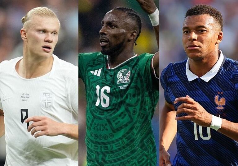 Erling Haaland, Julián Quiñones y Mbappé / Getty Images