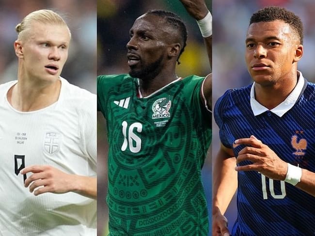 Erling Haaland, Julián Quiñones y Mbappé / Getty Images