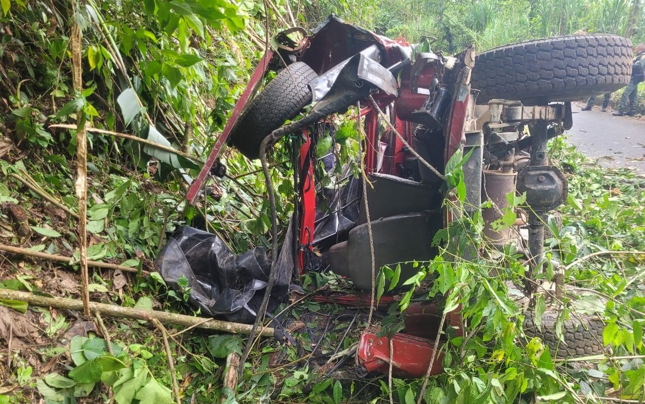 Durante este año, este es el segundo caso de estas características que atienden los bomberos en San José, Caldas. Foto: Cuerpo de Bomberos de San José.