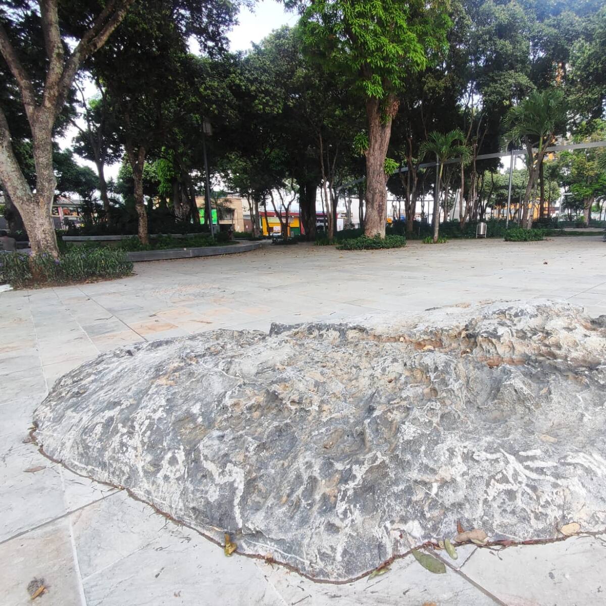 La piedra que quedó en el parque Centenario