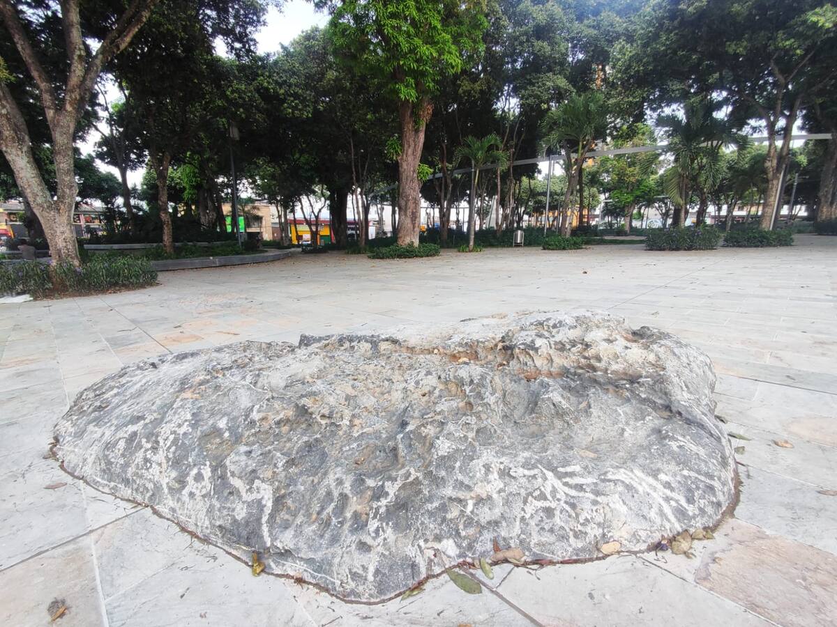La piedra que quedó en el parque Centenario