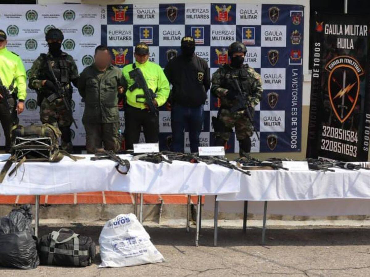 Policía y Ejército desmantelan célula del Frente Darío Gutiérrez de las FARC en el Huila