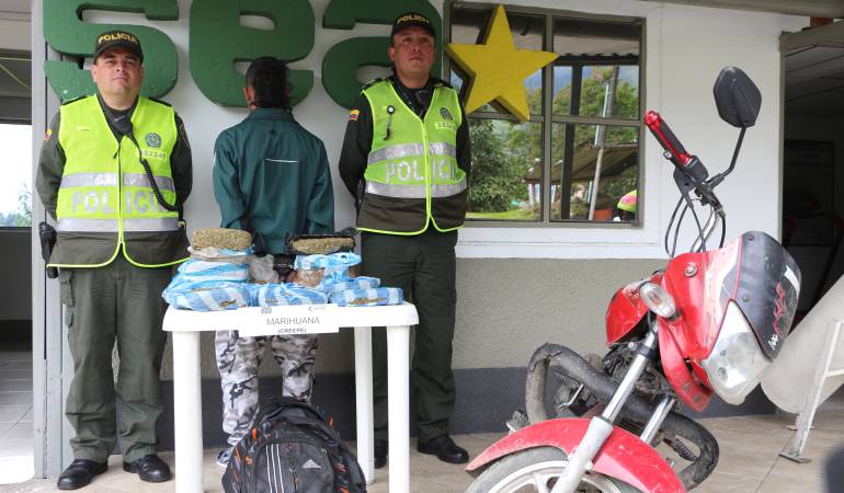 Estupefaciente incautado en un puesto de control en Manizales 
