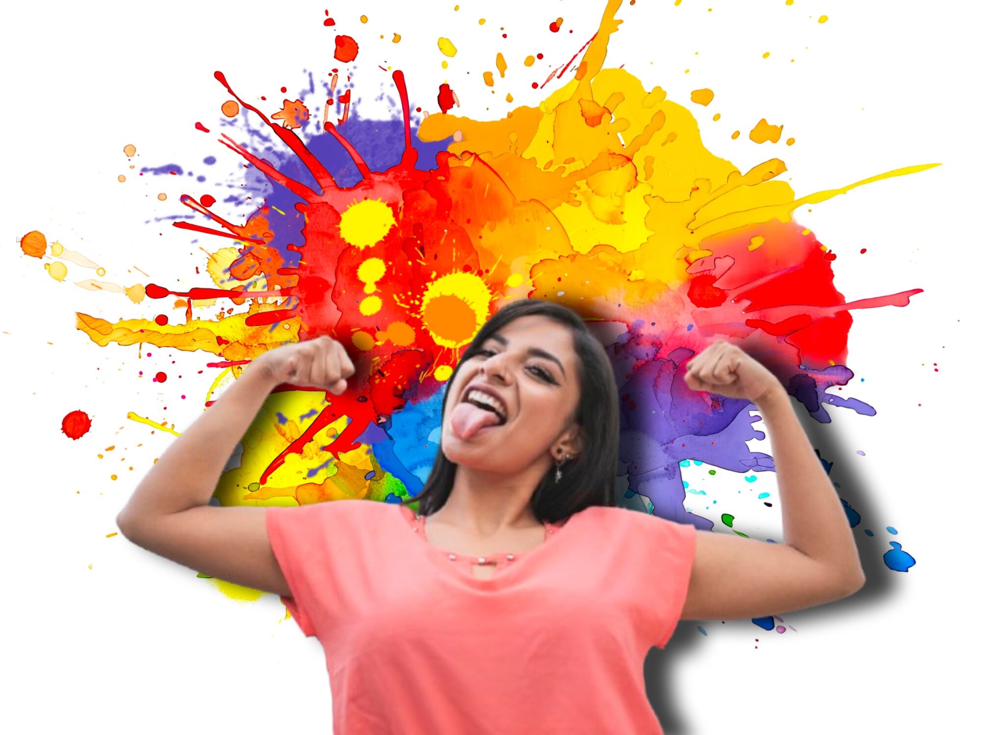 Persona con colores de fondo. Fotos: Getty Images.