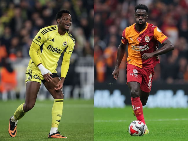 Jhon Durán vs. Dávinson Sánchez en la final de la Supercopa de Turquía / Composición: Caracol Radio