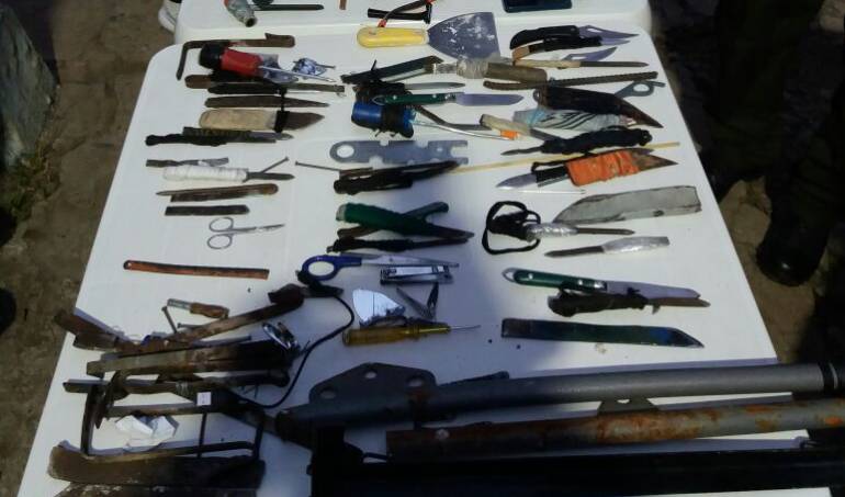 Elementos incautados en el Politécnico Luis A. Rengifo en Ibagué.