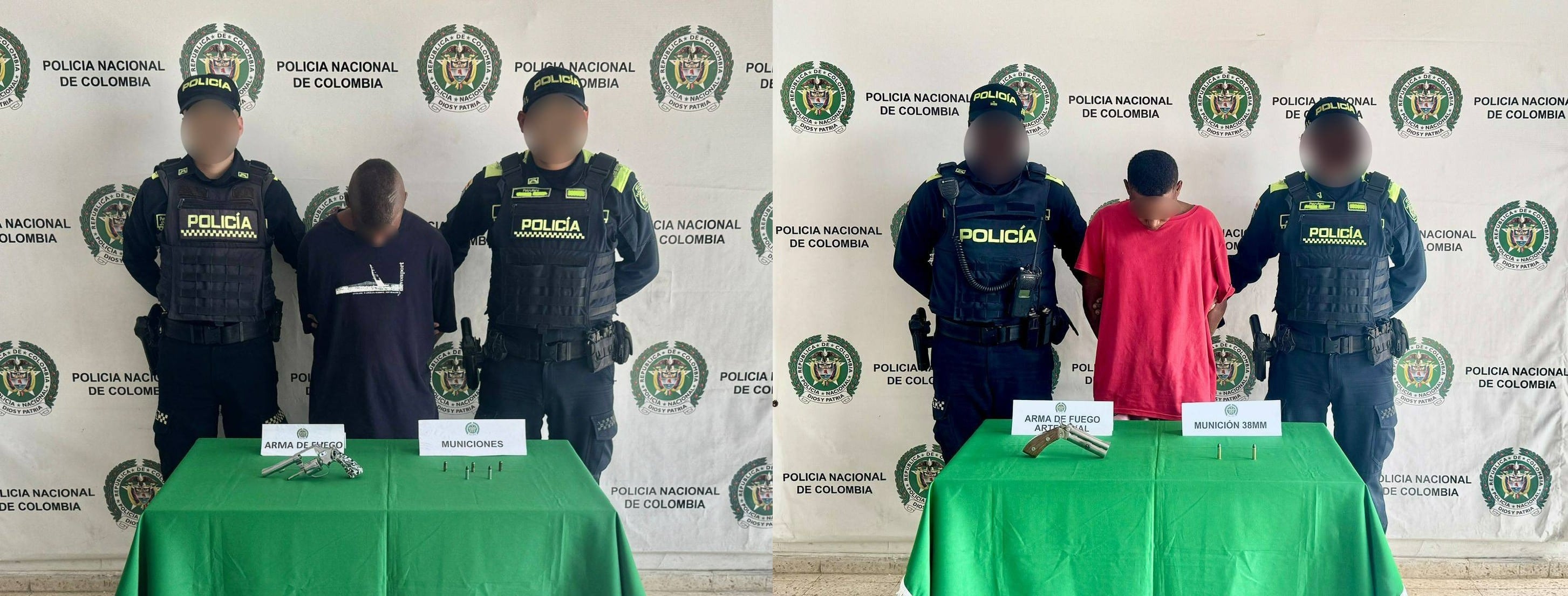 Capturados 'El Andy' y 'El Jairito'. // Policía Metropolitana de Cartagena