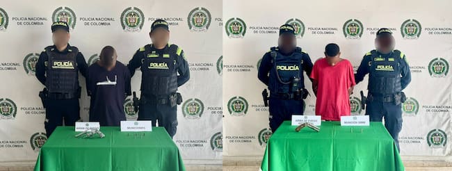 Capturados 'El Andy' y 'El Jairito'. // Policía Metropolitana de Cartagena
