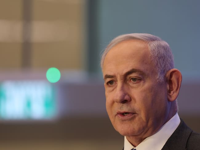 Jerusalem (-), 18/02/2024.- Israeli prime minister Benjamin Netanyahu attends the annual Conference of Presidents of Major American Jewish Organizations event in Jerusalem, 18 February 2024. (Jerusalén) EFE/EPA/ABIR SULTAN ANP special assignment