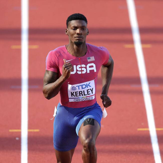 Fred Kerley, atleta olímpico de EE.UU. Foto: Getty Images.