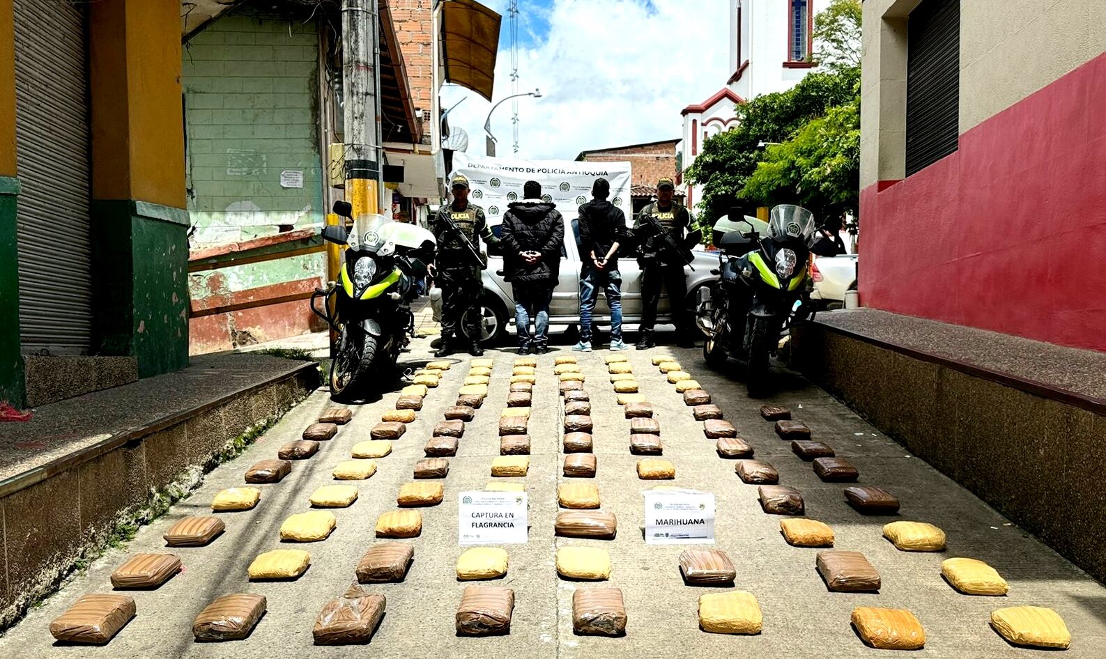 Marihuana incautada- foto policía Antioquia