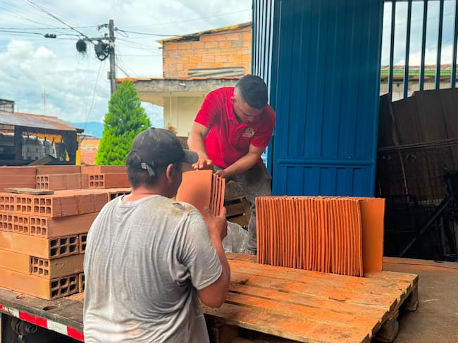 Materiales para la reconstrucción de viviendas en Antioquia. Foto: cortesía de Gobernación de Antioquia.