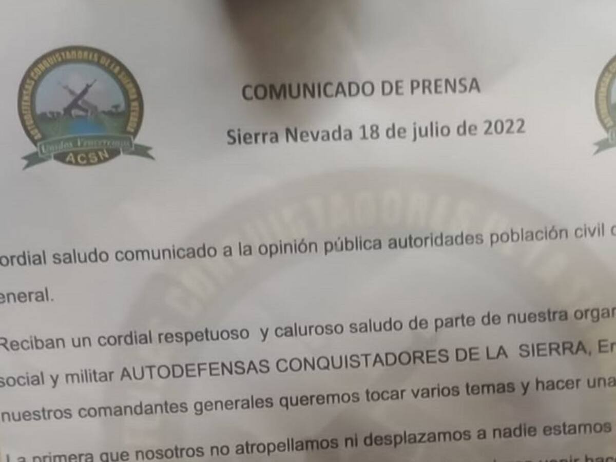 Los Pachenca lanzan ultimátum en Santa Marta contra los "hacedores del mal"