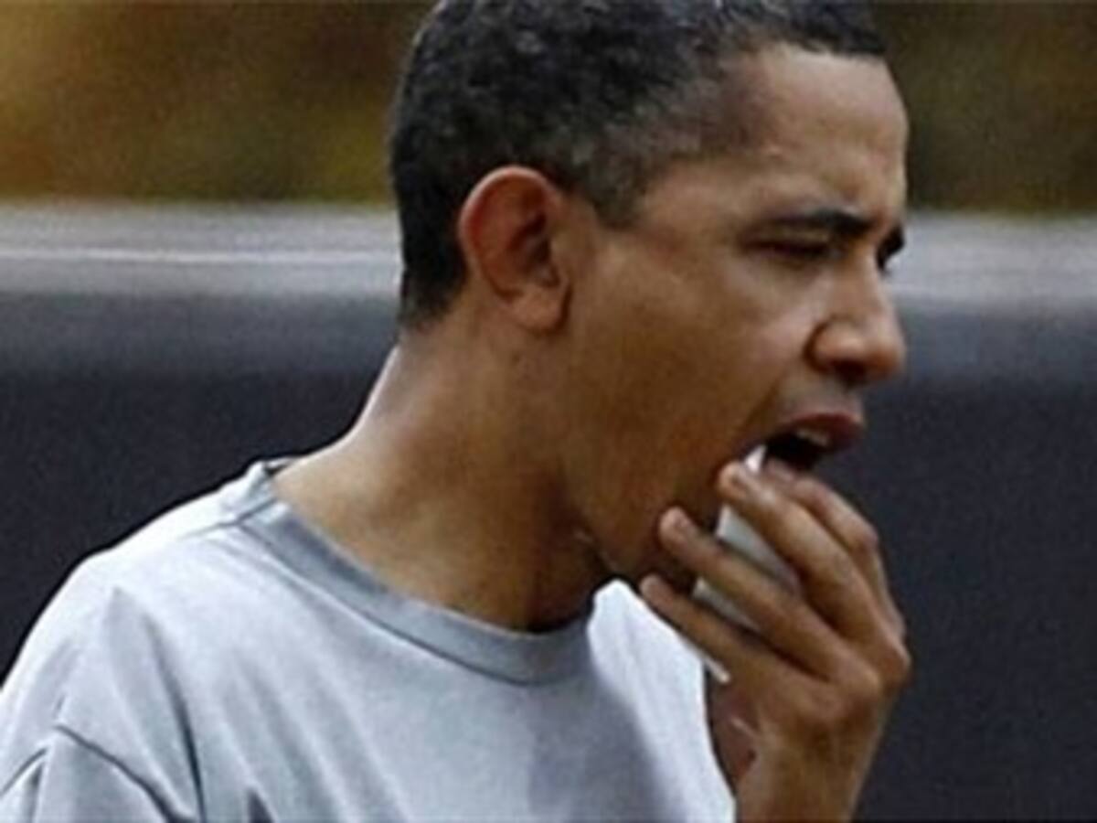 El labio herido de Obama, curado y sin puntos