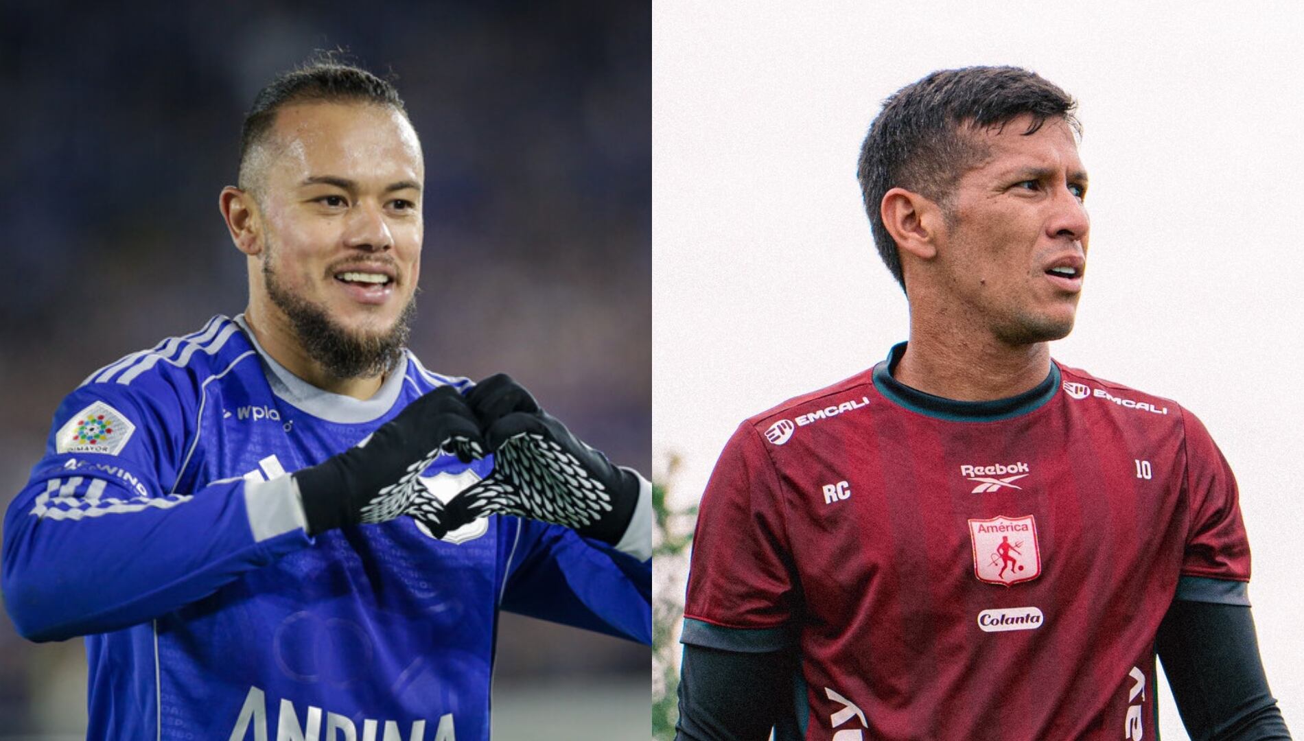 Leo Castro y Rafael Carrascal. Fotos: (Colprensa - Cristian Bayona) / X @AmericadeCali