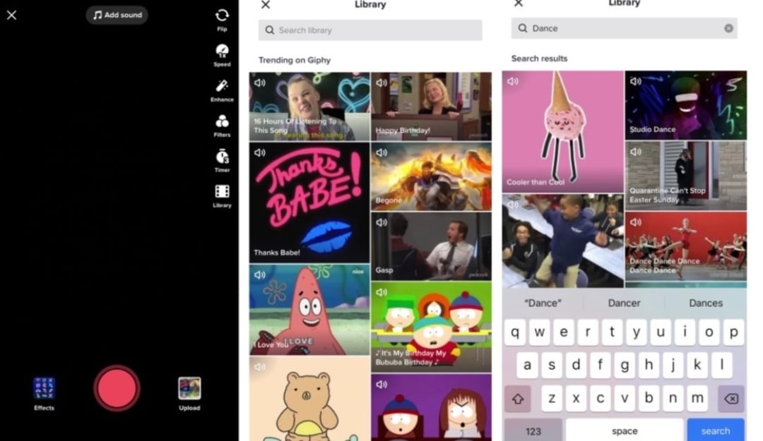 Imágenes animadas de Giphy en TikTok 