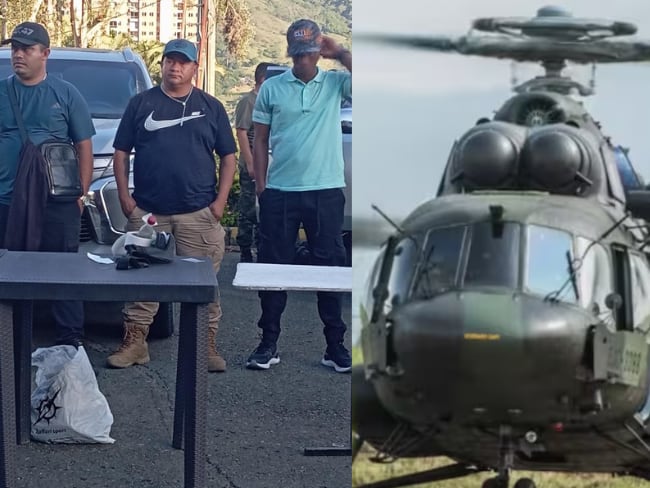 Alias Leito - Imagen tomada de video del ataque a helicóptero en Amalfi, Antioquia // Redes Sociales // Imagen de referencia helicóptero / Cortesía