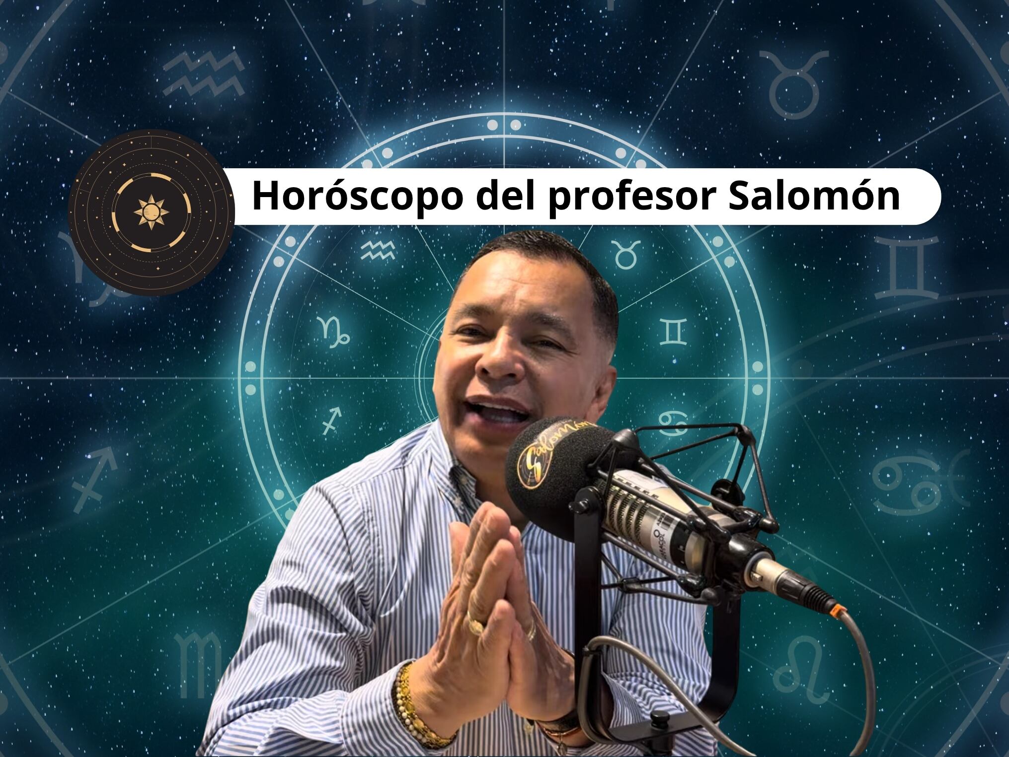 Él es el profesor Salomón, experto en la lectura del Horóscopo y el Tarot (Crédito: Profesor Salomón - Youtube) // De fondo: Imagen ilustrativa del horóscopo (crédito: Getty Images).