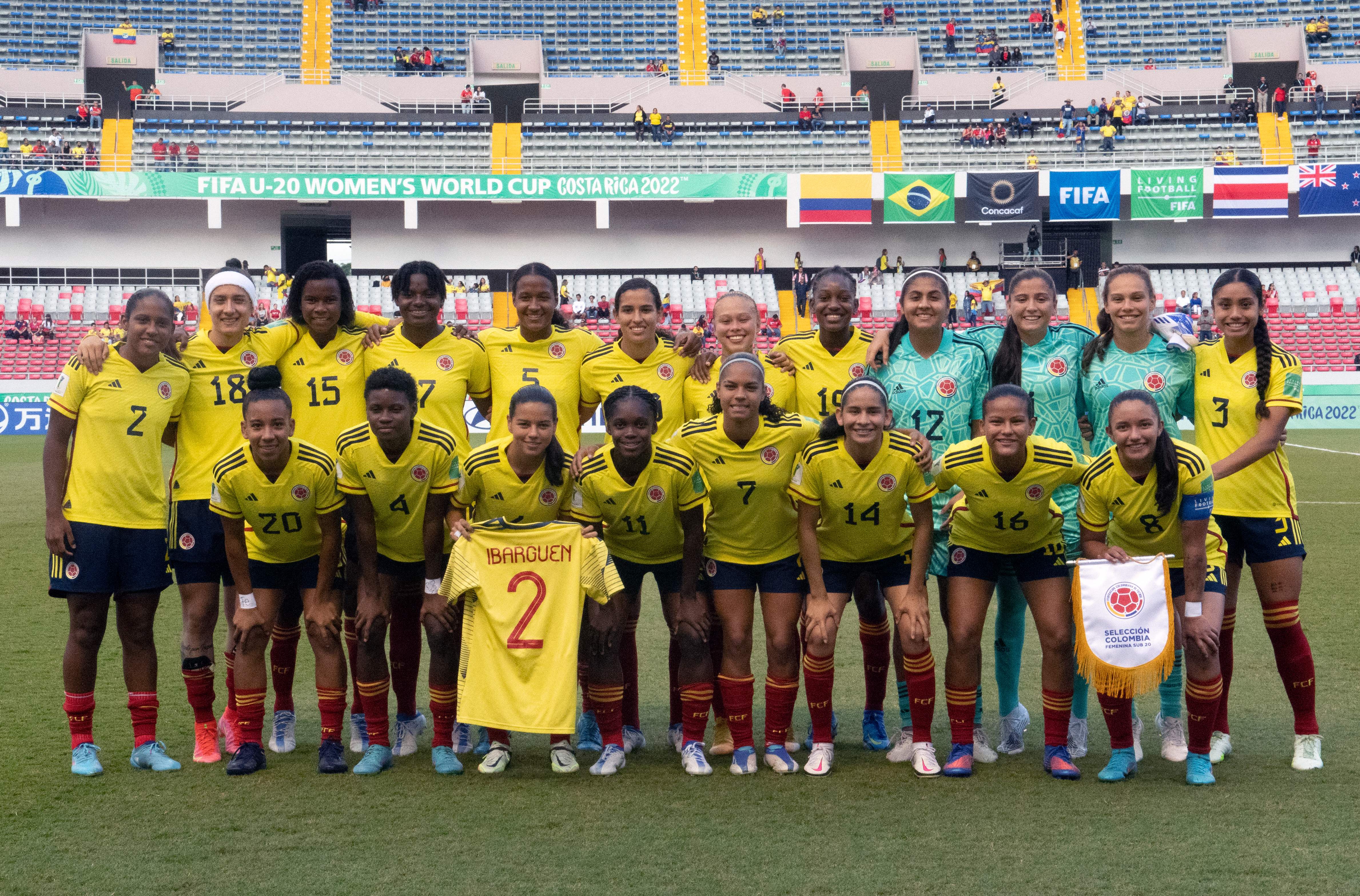 Selección Colombia Femenina Sub 20 en el Mundial de Cost Rica 2022.  (Photo by Ezequiel BECERRA / AFP) (Photo by EZEQUIEL BECERRA/AFP via Getty Images)