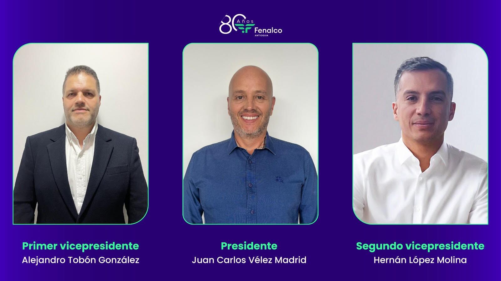 Así quedó conformada la nueva Junta Directiva de Fenalco Antioquia. Foto: Cortesía.