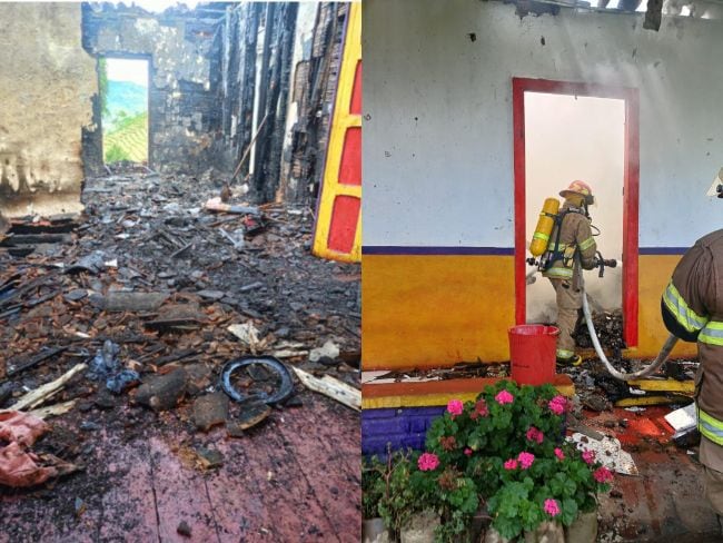 El incendio ocurrió en la vereda El Socorro, en Belalcázar, Caldas.