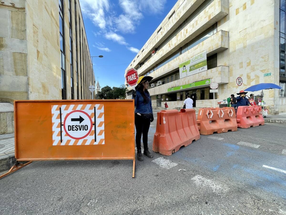 Este es el nuevo cierre vial en el centro de Bucaramanga