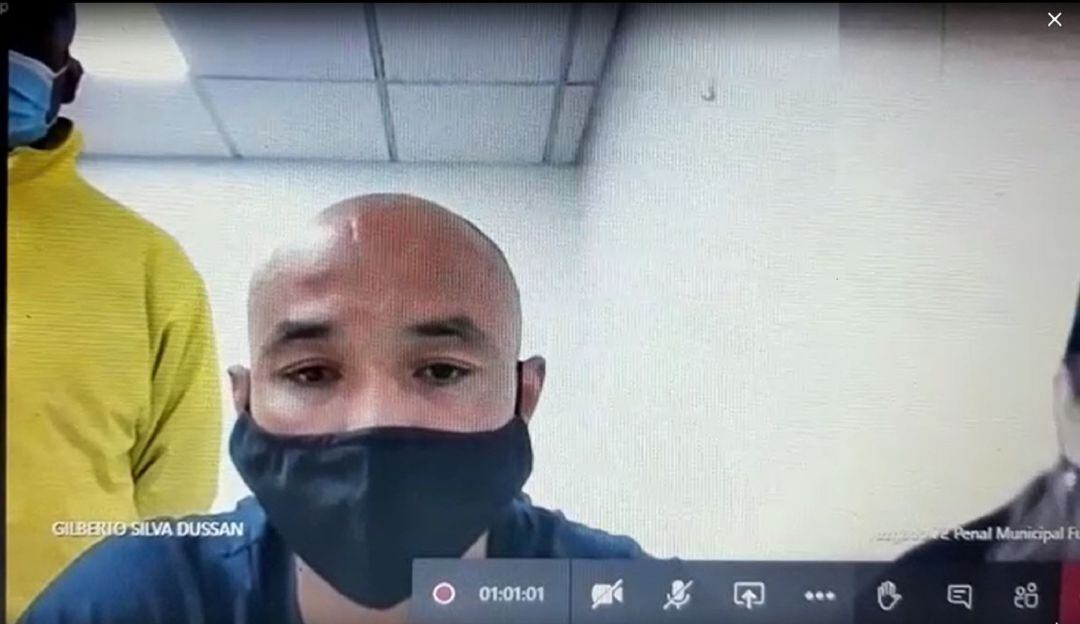 Jackson Javier Castiblanco Durán en la audiencia de imputación de cargos en su contra. 