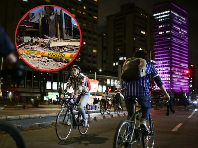 Imagen de referencia | Ciclovía Nocturna de Bogotá: Colprensa / Resultados tras terremoto en Colombia: Getty Images.
