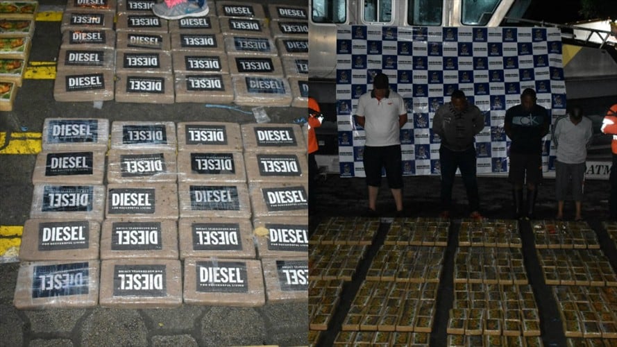 a Policía Judicial Antinarcóticos estableció que la sustancia hallada en los 750 paquetes era clorhidrato de cocaína, cuyo costo ascendería a los 24.5 millones de dólares en el mercado ilegal. Foto: Armada Nacional
