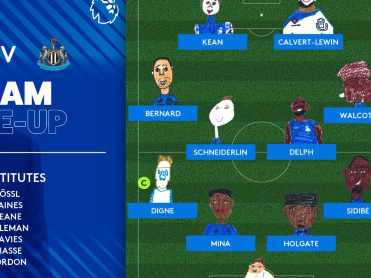 Los tiernos dibujos con los que Everton anunció su XI inicial en la Premier