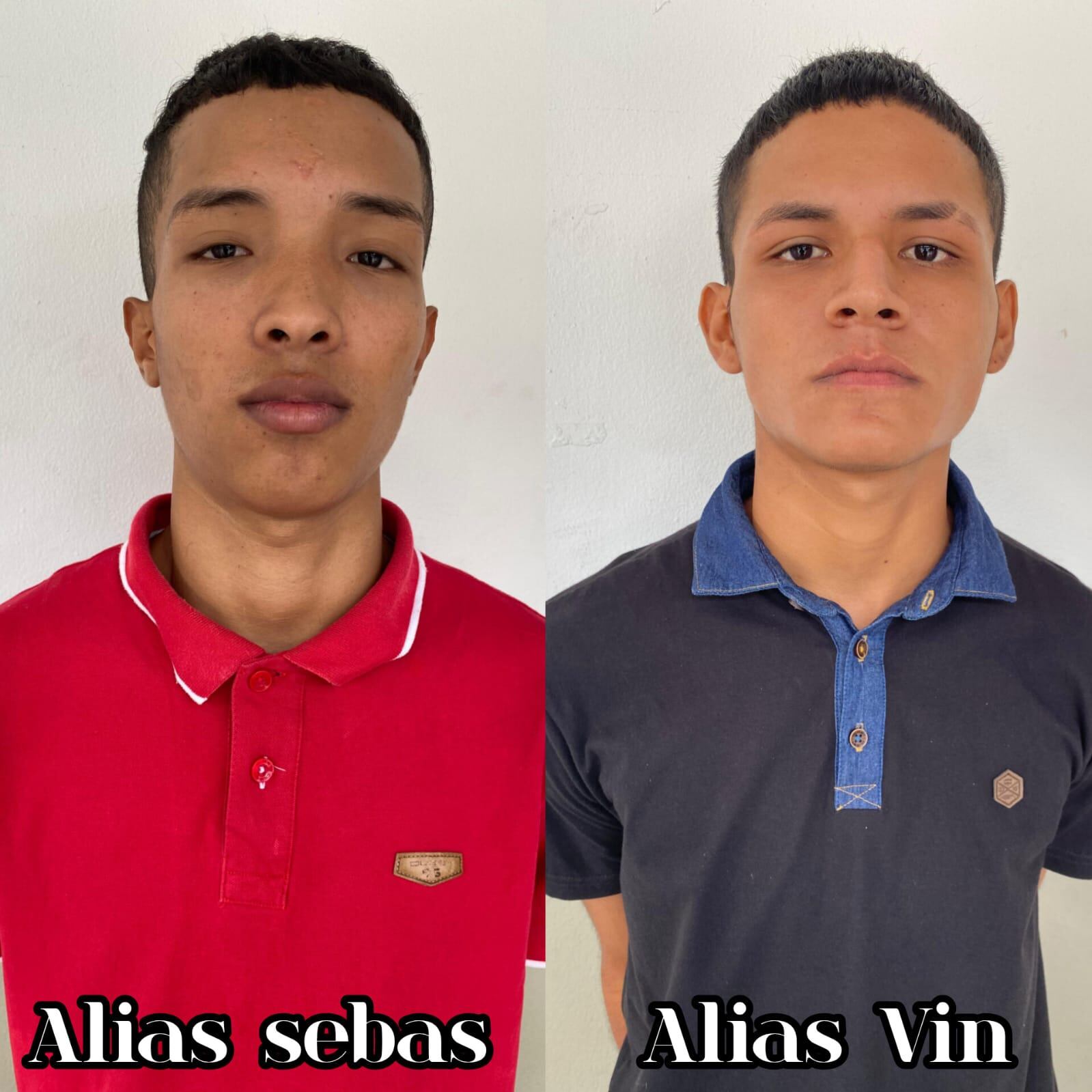 Alias Sebas y Vin, presuntos integrantes de los AK 47 capturados en frontera. / Foto: MECUC.