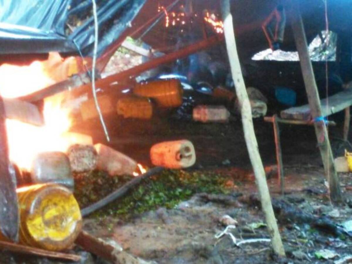Destruyen dos laboratorios para procesamiento de coca en la Serranía de San Lucas