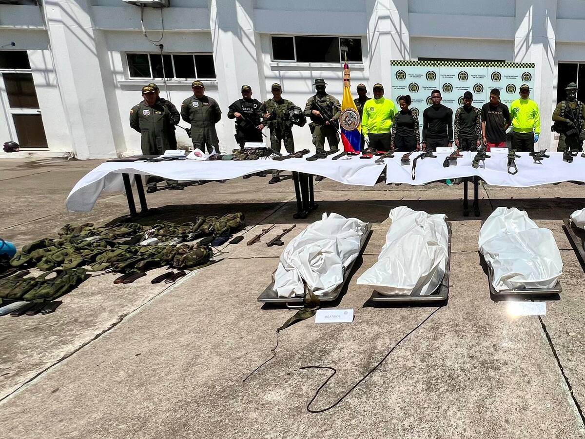 7 guerrilleros abatidos en Sur de Bolívar fueron trasladados a Santander