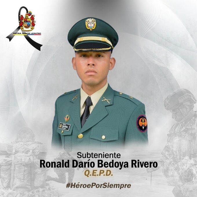 Militar asesinado en el Cauca. Crédito: Ejército Nacional.