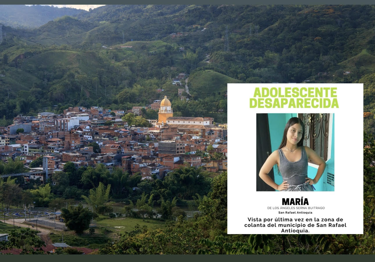 Menor desaparecida en San Rafael, en el oriente antioqueño. Foto: Cortesía.