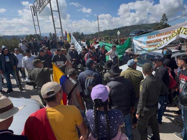 El único bloqueo en el departamento de Boyacá fue en Paipa. Foto | Caracol Radio
