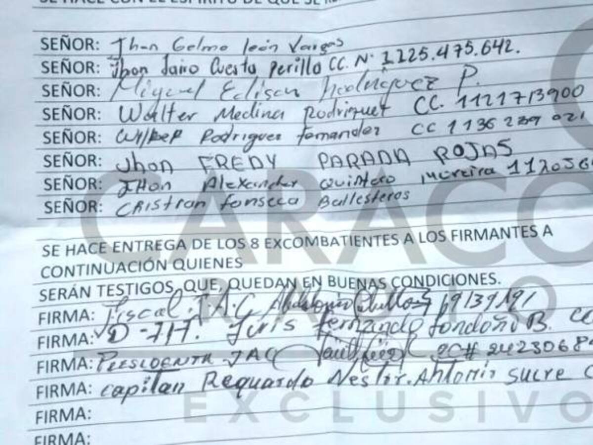 Así entregaron las Farc a ocho guerrilleros que iban a matar