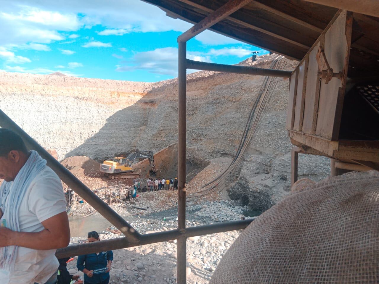 Lugar de la emergencia por un derrumbe en una mina de oro en el Tolima