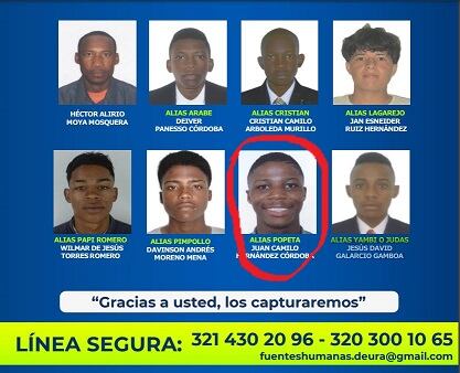 Capturado alias 'Popeta' - foto policía Urabá