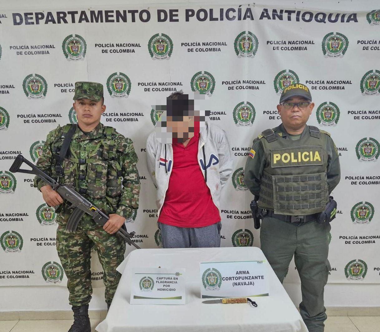 Capturado presunto responsable de homicidio en San Pedro de Los Milagros, Antioquia. Foto: Policía Antioquia