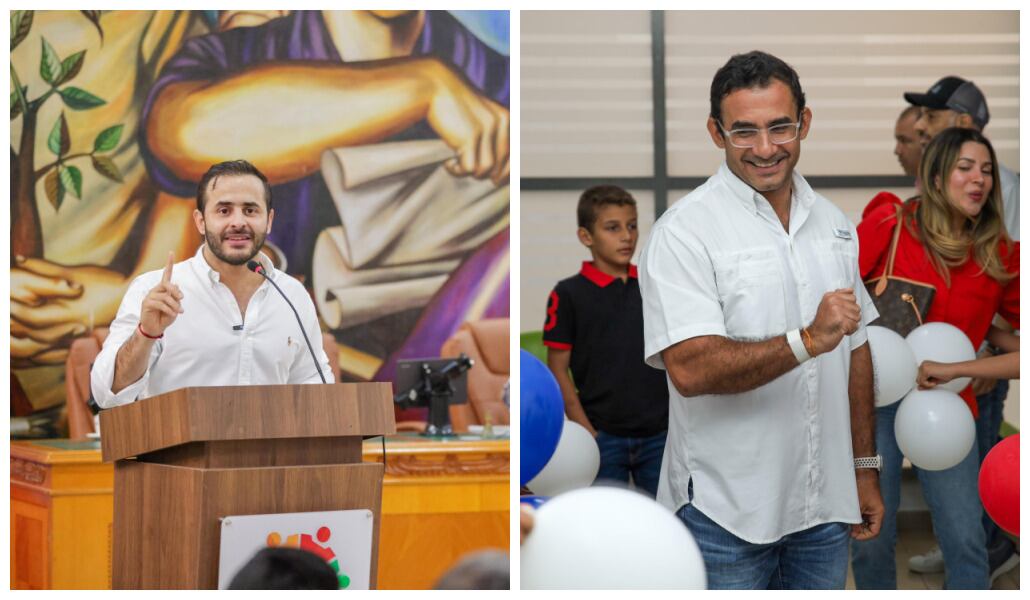 Erasmo Zuelta, gobernador de Córdoba y Hugo Kerguelén, alcalde de Montería.