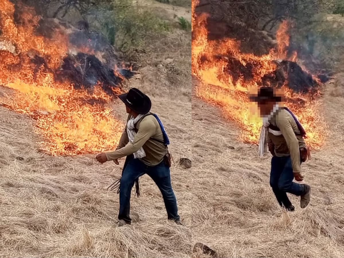 Fotos de hombre avivando incendio en Tolima reabren debate sobre posibles ‘manos criminales’