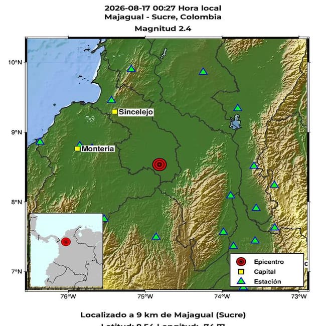 Nuevos sismos en el sur de Sucre en zona de influencia de la falla Romeral